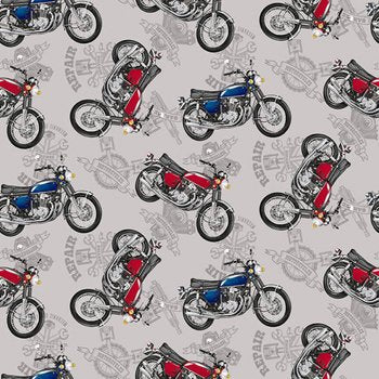 Motorcycles My Tools My rules 513-90 Gray from Henry Glass