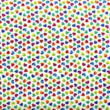 Multicolor Hearts C8496 White