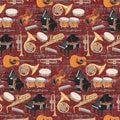 Music - Let the Music Play Tossed Instruments 9718 80 Maroon