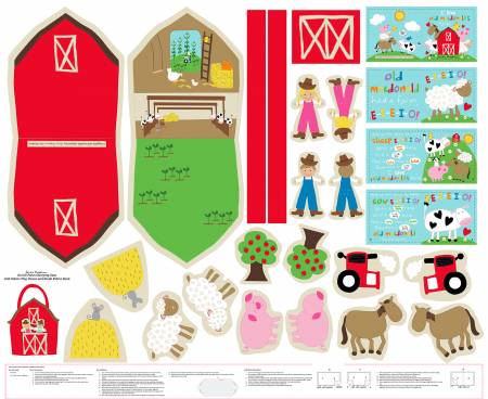 On the Farm Carrying Case and Mini Fabric Story Book Panel 8183PS-01 36