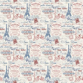 Paris Post Cards 22355 12 Cream