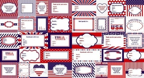 Patriotic Quilt Labels Panel 3980P 78