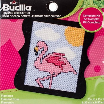Pink Flamingo Counted Cross Stich Kit