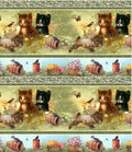 Playful Kitten Border Stripe 21498 Multi