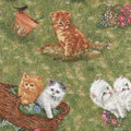 Playful Kittens in Baskets 21501 Green