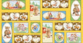 Popcorn the Bear Motif Panel 22016 Yellow