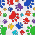 Pound Hounds Dog Foot Prints White 0569