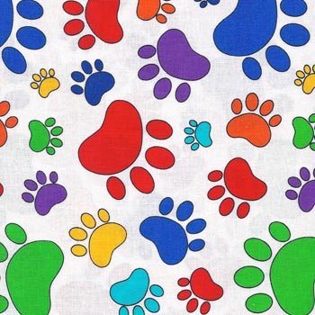 Pound Hounds Dog Foot Prints White 0569