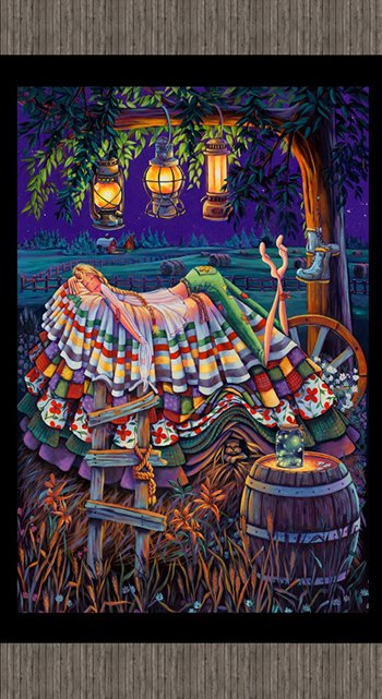 Princess on A Pea  6604 Prairie Black Panel (24" x 44")