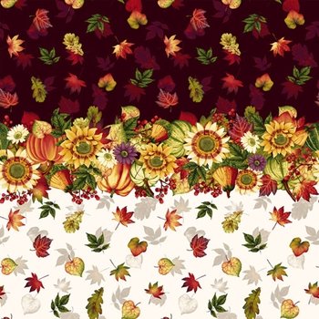 Pumpkin Harvest Border Print 2666 33 Cream