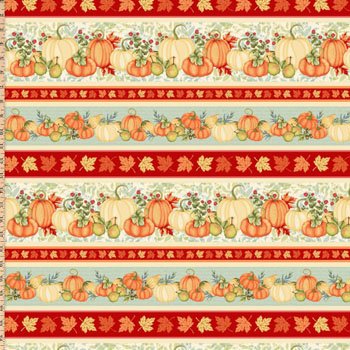 Pumpkin Spice Border Stripe 5150 84 Red