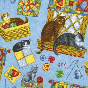 Purrfect Notions Cats Tossed 1901 Blue