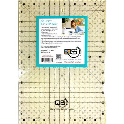 Quilters Select Non-Slip Ruler - 8 1/2" x 12