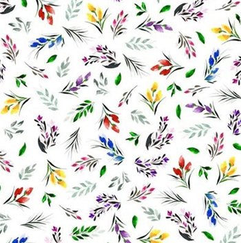 Quilting Sensations Sprigs 28798 z White