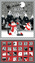 Red + Grey Christmas Advent Calendar Panel (24"x44") 65091