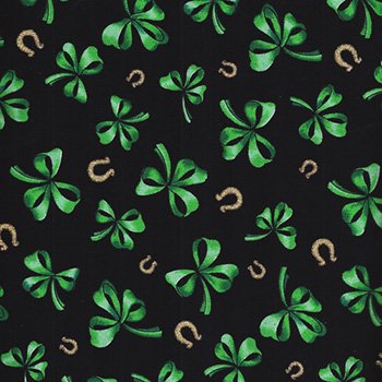 Sale - Shamrock horsehoes metallic 12209 ZM Black