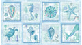 Salt and Sea Blocks Panel Q-218-11218-11 Lt Blue