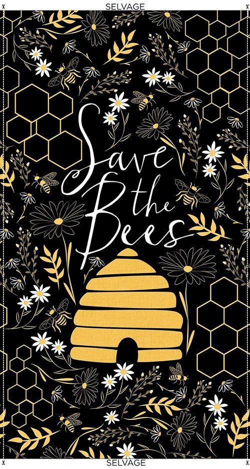 Save the Bees 24 inch Beehive Panel C8121 Black