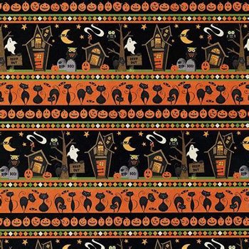 Scaredy cats border strip 67508-982 black