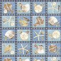 Seaside Serenity  Sea Life Squares 2017  Med Blue