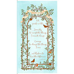 Serenity Prayer Birds Prayer Panel 24" LT AQUA 25824-Q