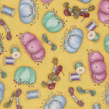 Sew Much Fun tossed sewing 21658S yellow