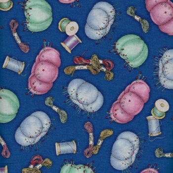 Sew Much Fun Tossed Sewing Blue 21658 Y