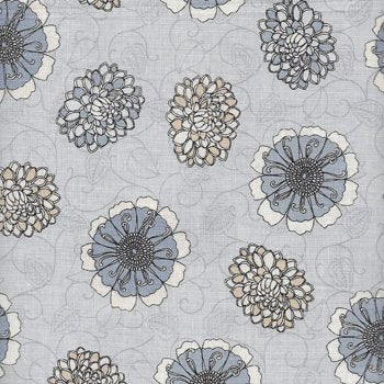 Shades of Grey Tossed Flowers 8828 99 Grey