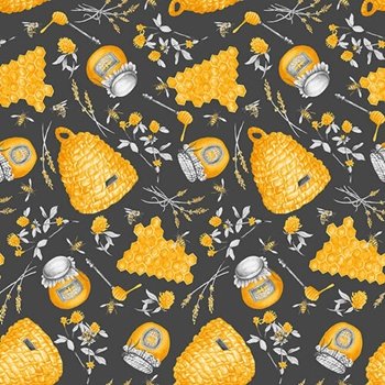 Show Me The Honey Beehives and Honey Jars 1339 95 Gray
