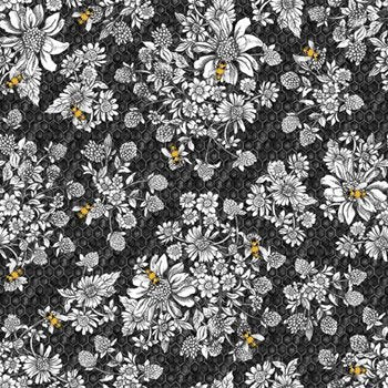 Show Me The Honey Floral 1338 99 Charcoal