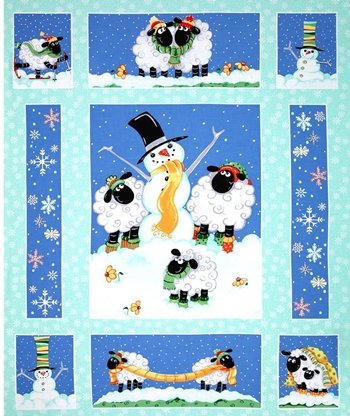 Snowman and Sheep Panel SB20173 740 Suzybee