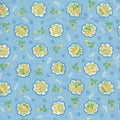 Sophie yellow flowers on blue 410 B