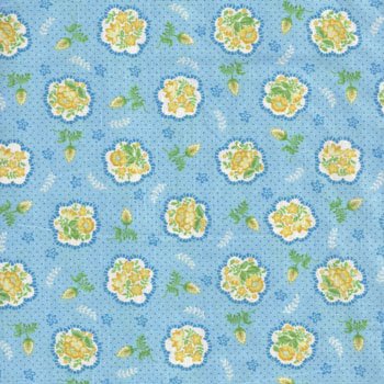 Sophie yellow flowers on blue 410 B