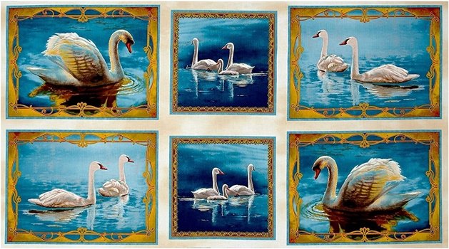 Spendid Swans Panel 24" x 44" 26663 E