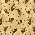 Spirit of Christmas Chickadee Beige Metallic F0273 06