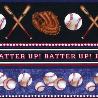 Sports Baseball Border Stripe Gail 7853 Blue