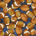 Sports GridIron Footballs 26177 W Blue