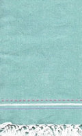 Spring Fling Aqua Tea Towel with fringe