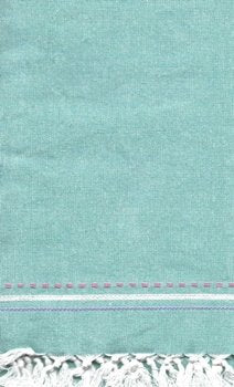 Spring Fling Aqua Tea Towel with fringe