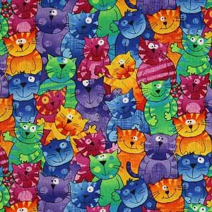Stacked Colorful Cats 9327 Multi