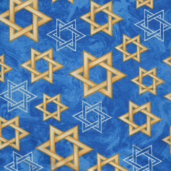 Star of David Judaica Gold/ Silver on Blue 33431-3