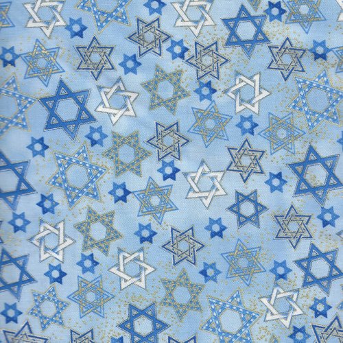 Star of David Tossed Metallic 2735 Blue