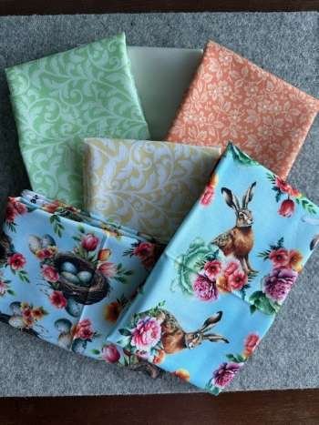 Starry Night Mini-mystery 6 Fat Quarter Bundle Roses and Rabbits