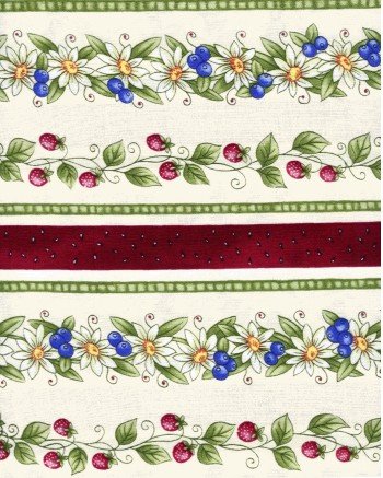 Summertime Border Stripe Berries Y0175-2 White