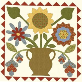 Summer’s Basket of Flowers 8080-11 Two 23"x23