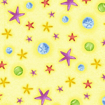Surfin' Hounds Stars 5215-44 Yellow