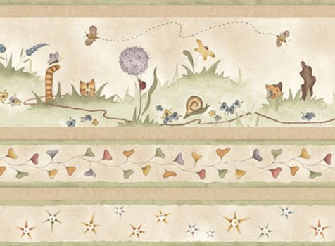 Tale of 2 Kitties Cat Border Stripe 20958 GRE1
