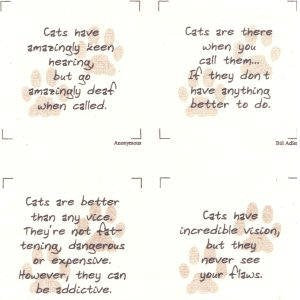 Talking Quilts Mini Cat quotes 15 squares 3 1/2
