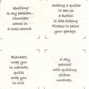 Talking Quilts Mini Quilter  3 1/2 " Quotes