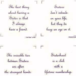 Talking Quilts Mini Sister 3 1/2 " Quotes